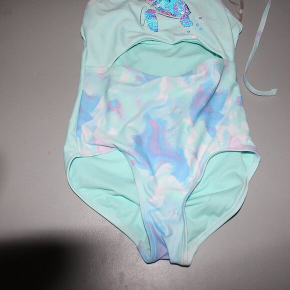 Blue Turtle 1 Pcs Justice Swimsuit Size 8 - Picture 3 of 11